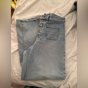 Lands' End Light Blue Highwaisted button fly Denim Jeans